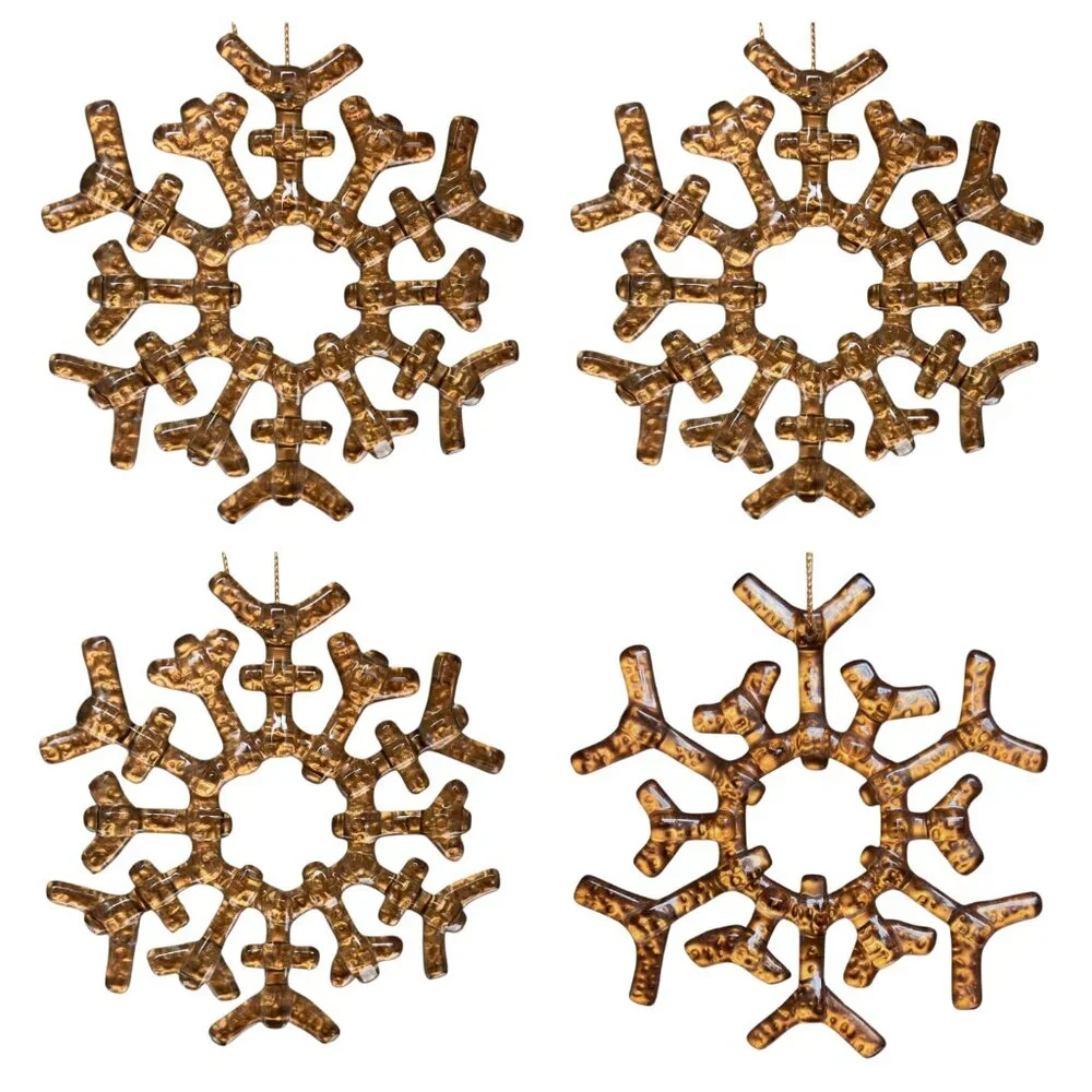 ❄ Restoration Hardware Glass Snowflake Christmas Ornaments - Set of 2